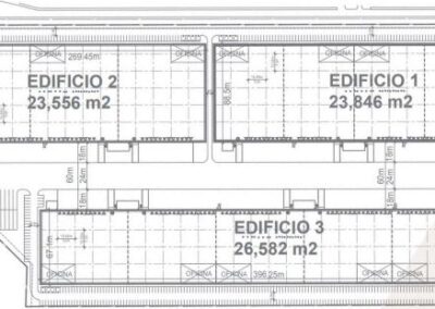 Plano arquitectónico de parque industrial en Toluca clase A